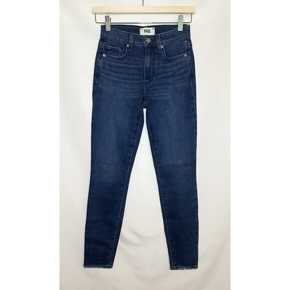 PAIGE Hoxton Ankle High Rise Skinny Fairview Blue Jeans Denim Women's 24 NWT - Picture 1 of 13